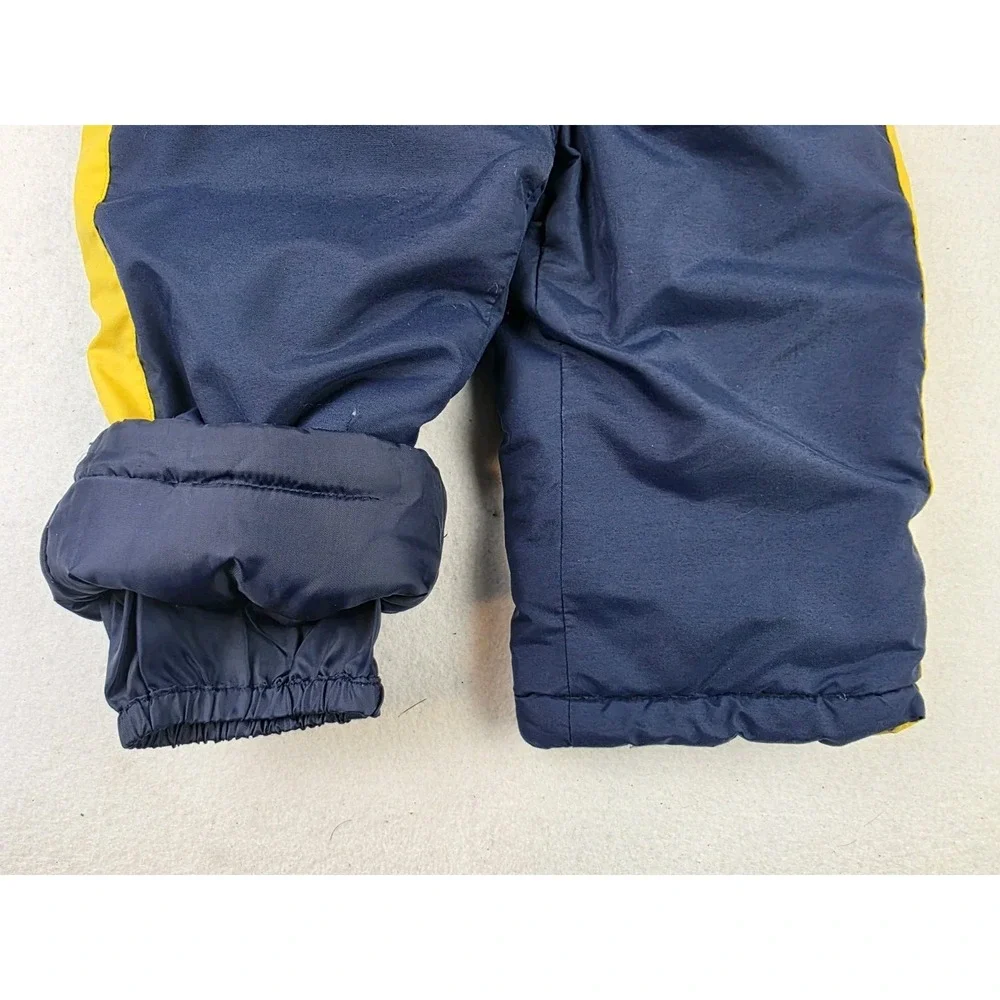 Oshkosh Kids Snowsuit Bibs Overall‎ Puffer Pants 24M Months Navy Yellow *READ*